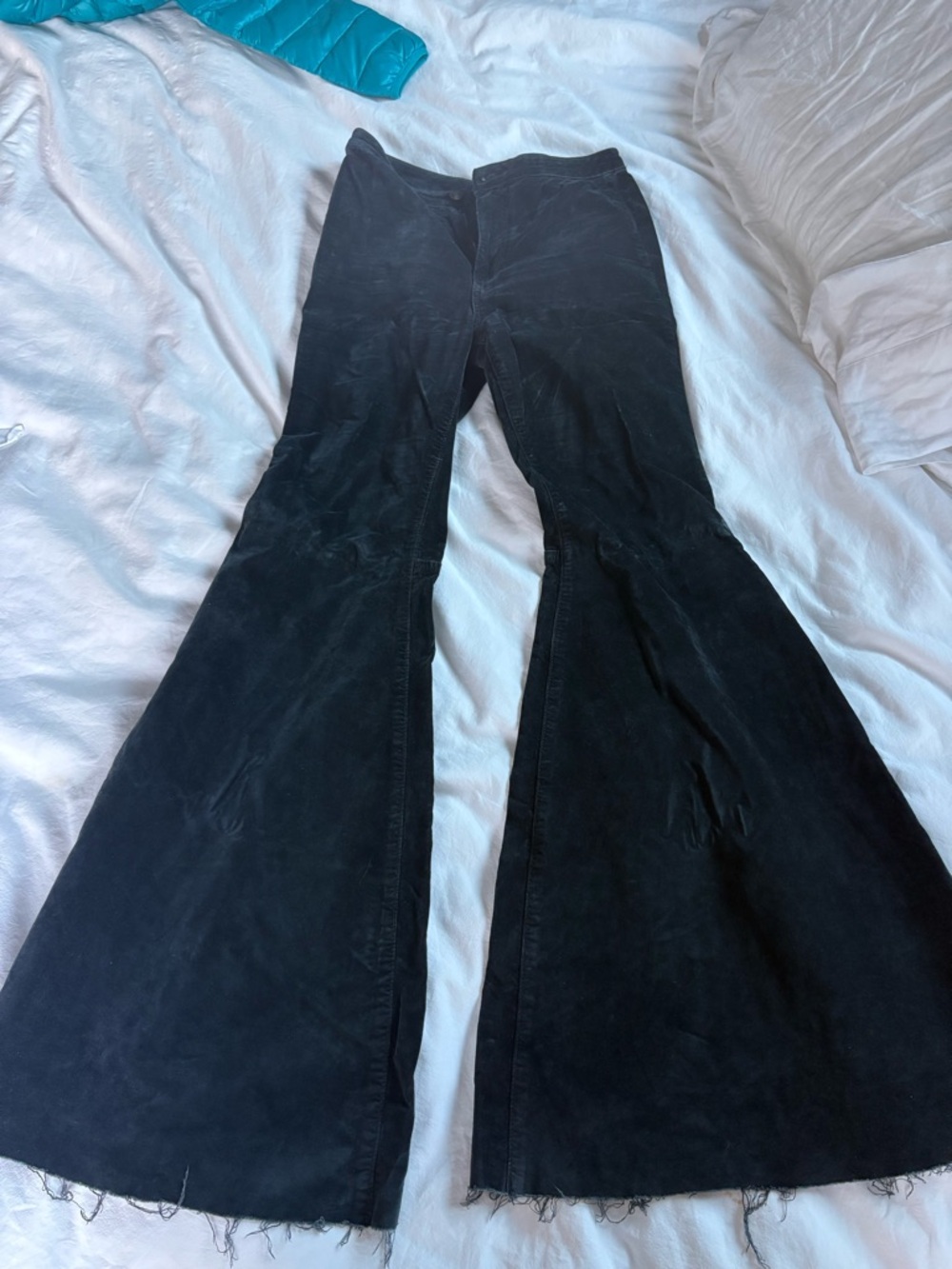 We The Free Black Velvet Flare Pants